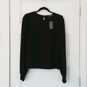 💕Suzy Shier Black Long Bishop Sleeves Shirt